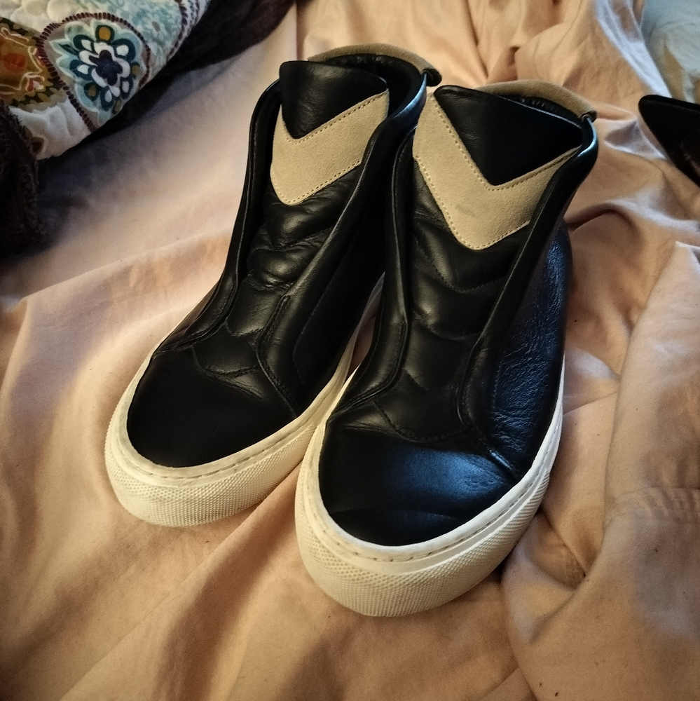 Matt Bernson Phantom Ryson Black / Tan Leather Chelsea sneakers sz 8